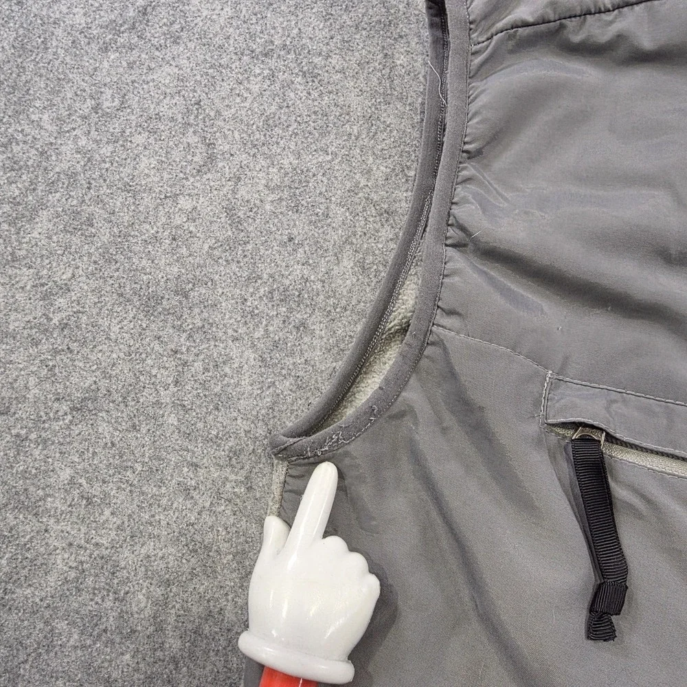 The North Face Denali Vest Mens XL‎ Gray Polartec Fleece Zip Pockets Softshell
